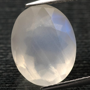 Pierre de lune arc-en-ciel Blanc naturelle Transparent, 4.87 ct, Transparent / Translucide