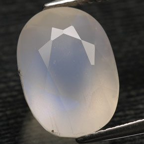 Pierre de lune arc-en-ciel Blanc naturelle Transparent, 6.67 ct, Transparent / Translucide