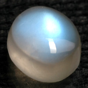 Pierre de lune arc-en-ciel blanc naturelle transparent, 1,09 ct, transparent / translucide