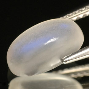 Pierre de lune arc-en-ciel blanc naturelle transparent, 1,80 ct, transparent / translucide