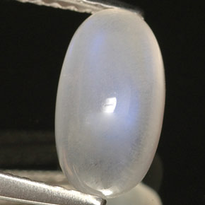 Pierre de lune arc-en-ciel blanc naturelle transparent, 1,80 ct, transparent / translucide