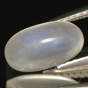 Pierre de lune arc-en-ciel blanc naturelle transparent, 1,80 ct, transparent / translucide