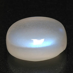 Pierre de lune arc-en-ciel blanc naturelle transparent, 2,15 ct, transparent / translucide