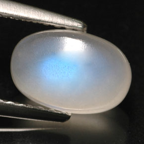 Pierre de lune arc-en-ciel blanc naturelle transparent, 2,15 ct, transparent / translucide