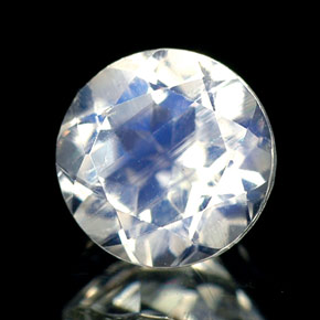 Pierre de lune arc-en-ciel bleue naturelle coupe roude, 0,79 ct, VS