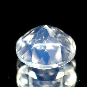 Pierre de lune arc-en-ciel bleue naturelle coupe roude, 0,79 ct, VS