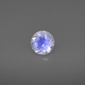 Pierre de lune arc-en-ciel blanc naturelle transparent, 0,74 ct, transparent / translucide