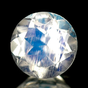 Pierre de lune arc-en-ciel blanc naturelle transparent, 0,80 ct, transparent / translucide