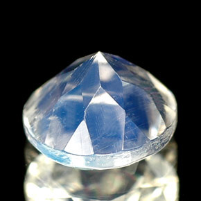 Pierre de lune arc-en-ciel blanc naturelle transparent, 0,80 ct, transparent / translucide
