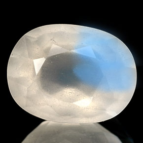 Pierre de lune arc-en-ciel bleue naturelle transparent, 1,69 ct, transparent / translucide