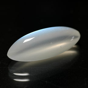 Pierre de lune arc-en-ciel blanc naturelle transparent, 5,06 ct, transparent / translucide