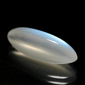 Pierre de lune arc-en-ciel blanc naturelle transparent, 5,06 ct, transparent / translucide
