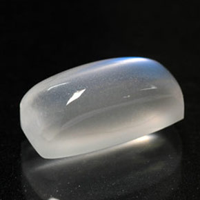 Pierre de lune arc-en-ciel blanc naturelle transparent, 2,12 ct, transparent / translucide