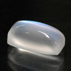Pierre de lune arc-en-ciel blanc naturelle transparent, 2,12 ct, transparent / translucide