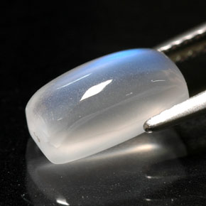 Pierre de lune arc-en-ciel blanc naturelle transparent, 2,12 ct, transparent / translucide