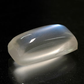 Pierre de lune arc-en-ciel blanc naturelle transparent, 2,51 ct, transparent / translucide