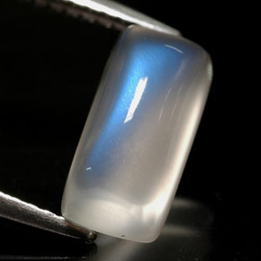 Pierre de lune arc-en-ciel blanc naturelle transparent, 2,51 ct, transparent / translucide