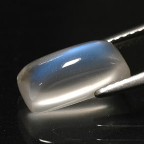 Pierre de lune arc-en-ciel blanc naturelle transparent, 2,51 ct, transparent / translucide