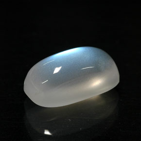 Pierre de lune arc-en-ciel blanc naturelle transparent, 2,11 ct, transparent / translucide