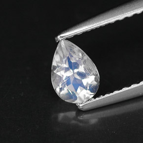 Pierre de lune arc-en-ciel bleue naturelle en forme de poire, 0,35 ct, VS