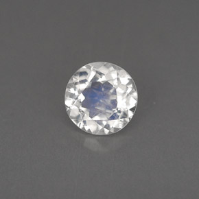 Pierre de lune arc-en-ciel blanc naturelle coupe roude, 0,77 ct, VS