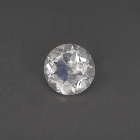 Pierre de lune arc-en-ciel blanc naturelle coupe roude, 0,72 ct, VS