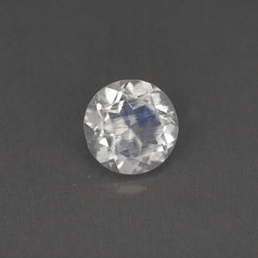 Pierre de lune arc-en-ciel blanc naturelle coupe roude, 0,72 ct, VS