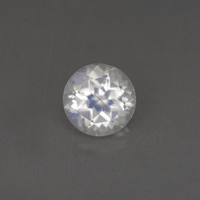 Pierre de lune arc-en-ciel blanc naturelle coupe roude, 0,75 ct, VS