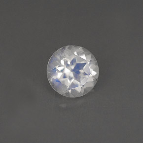 Pierre de lune arc-en-ciel blanc naturelle coupe roude, 0,75 ct, VS