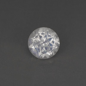 Pierre de lune arc-en-ciel blanc naturelle coupe roude, 0,79 ct, VS