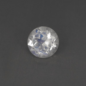 Pierre de lune arc-en-ciel blanc naturelle coupe roude, 0,79 ct, VS