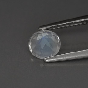 Pierre de lune arc-en-ciel blanc naturelle coupe roude, 0,79 ct, VS