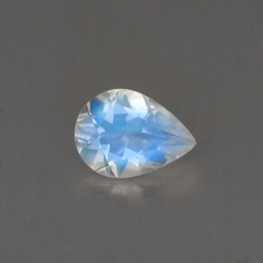 Pierre de lune arc-en-ciel Bleu blanc naturelle En forme de poire, 0.52 ct, VVS-VS