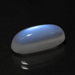 Pierre de lune arc-en-ciel blanc naturelle transparent, 5,16 ct, transparent / translucide