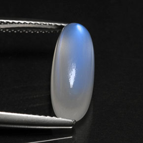 Pierre de lune arc-en-ciel blanc naturelle transparent, 5,16 ct, transparent / translucide