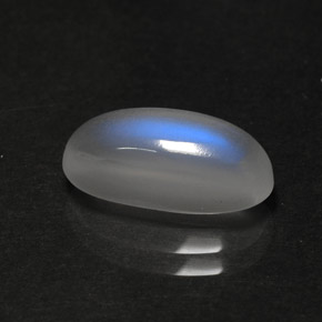 Pierre de lune arc-en-ciel blanc naturelle transparent, 3,29 ct, transparent / translucide