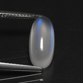 Pierre de lune arc-en-ciel blanc naturelle transparent, 3,29 ct, transparent / translucide