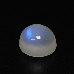 Pierre de lune arc-en-ciel blanc naturelle transparent, 3,52 ct, transparent / translucide