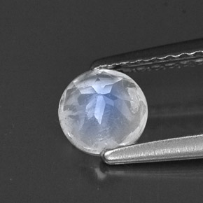 Pierre de lune arc-en-ciel Bleu blanc naturelle Transparent, 0.49 ct, Transparent / Translucide