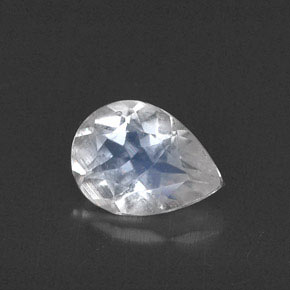 Pierre de lune arc-en-ciel blanc naturelle transparent, 0,53 ct, transparent / translucide