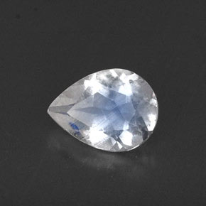 Pierre de lune arc-en-ciel blanc naturelle transparent, 0,53 ct, transparent / translucide