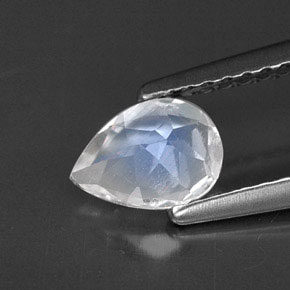 Pierre de lune arc-en-ciel blanc naturelle transparent, 0,53 ct, transparent / translucide