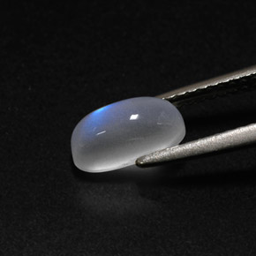 Pierre de lune arc-en-ciel Bleu blanc naturelle Transparent, 1.39 ct, Transparent / Translucide