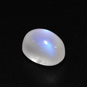 Pierre de lune arc-en-ciel blanc naturelle transparent, 1,78 ct, transparent / translucide