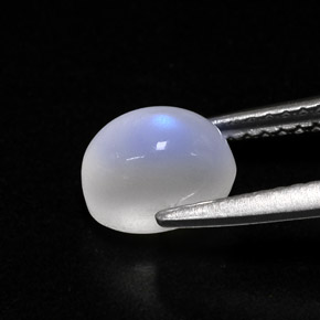 Pierre de lune arc-en-ciel blanc naturelle transparent, 1,78 ct, transparent / translucide