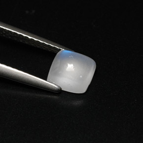 Pierre de lune arc-en-ciel blanc naturelle transparent, 1,08 ct, transparent / translucide