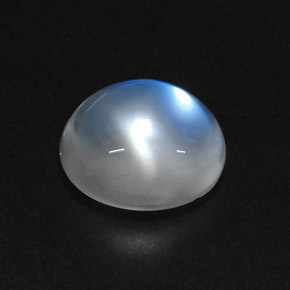 Pierre de lune arc-en-ciel blanc naturelle transparent, 5,39 ct, transparent / translucide