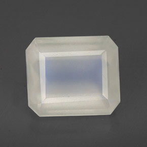 Pierre de lune arc-en-ciel blanc naturelle transparent, 6,76 ct, transparent / translucide