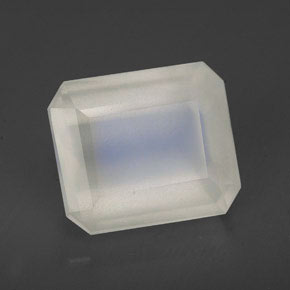 Pierre de lune arc-en-ciel blanc naturelle transparent, 6,76 ct, transparent / translucide