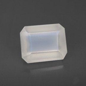 Pierre de lune arc-en-ciel blanc naturelle transparent, 4,16 ct, transparent / translucide